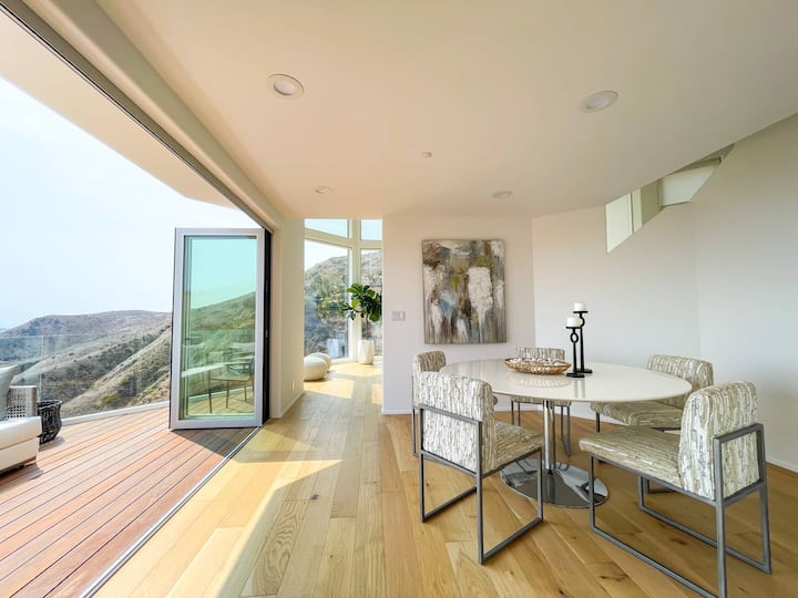 Bedroom with sliding doors to the deck